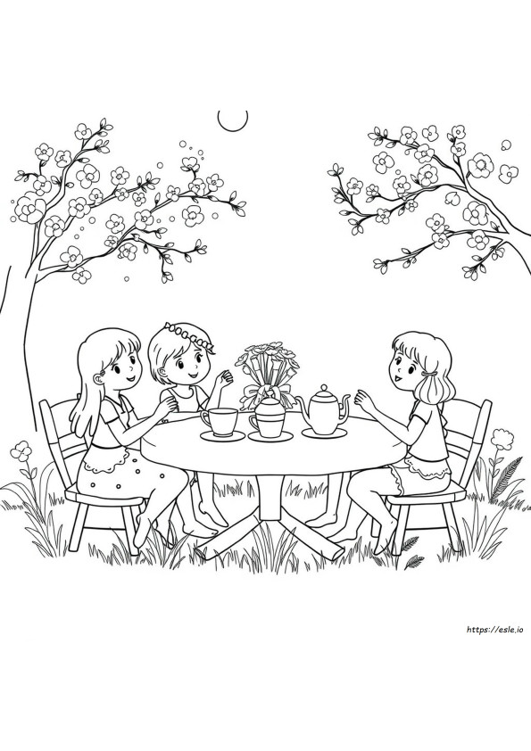 Disegni Di Un Tea Party Da Colorare