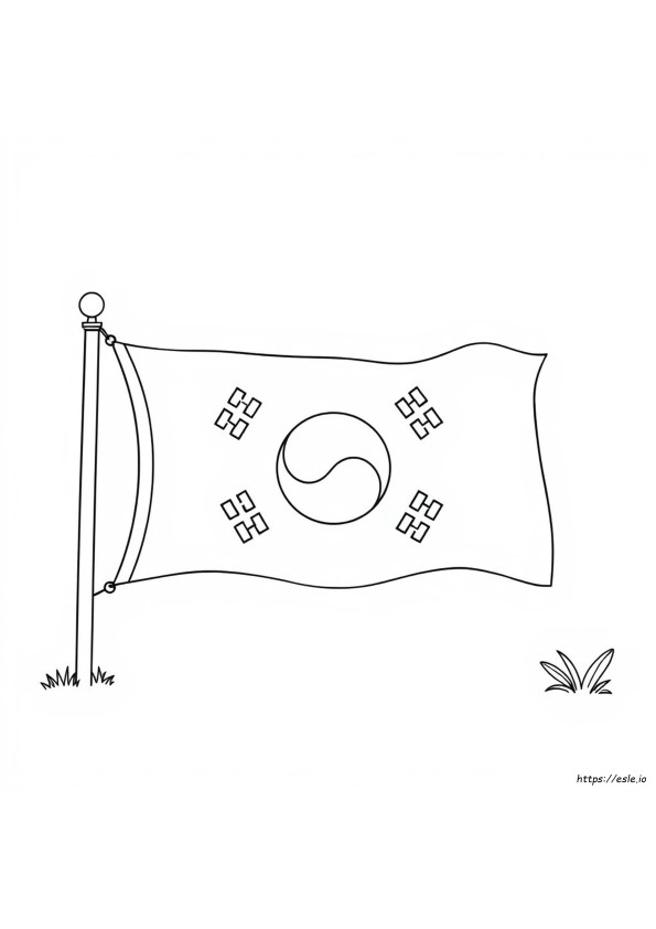 Bendera Korea Halaman Mewarnai