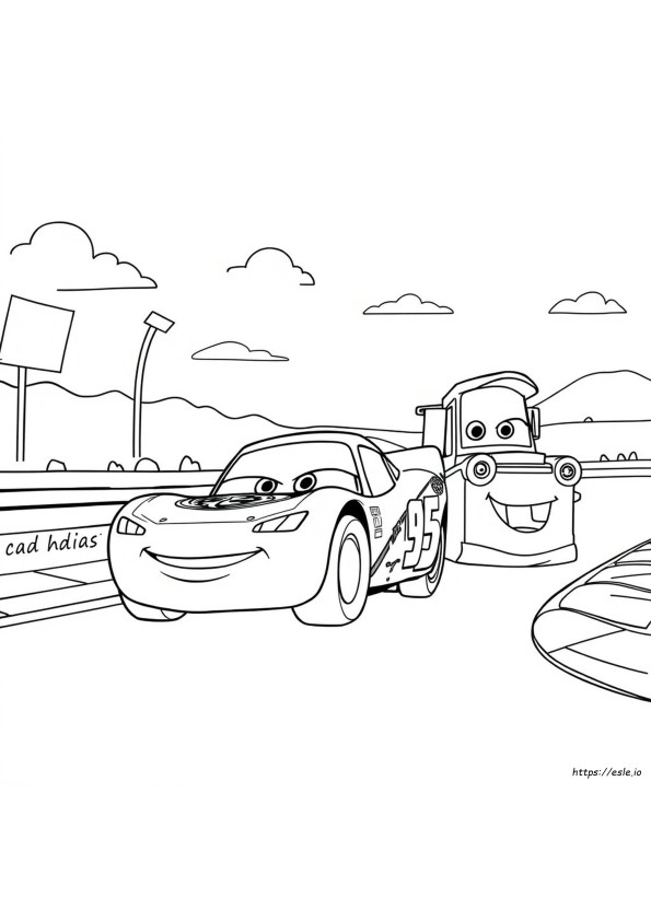 Lighting Mcqueen And Mater Coloring Pages