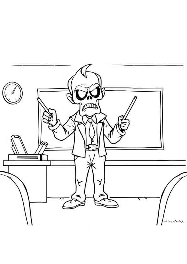 Maestra Aterradora Para Colorear