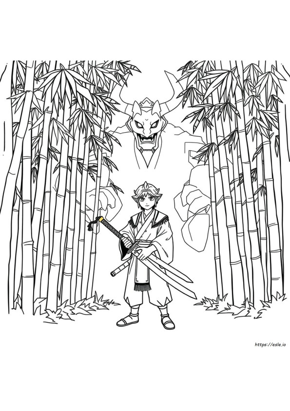 Coloring Pages Demon King Tanjiro Drawing