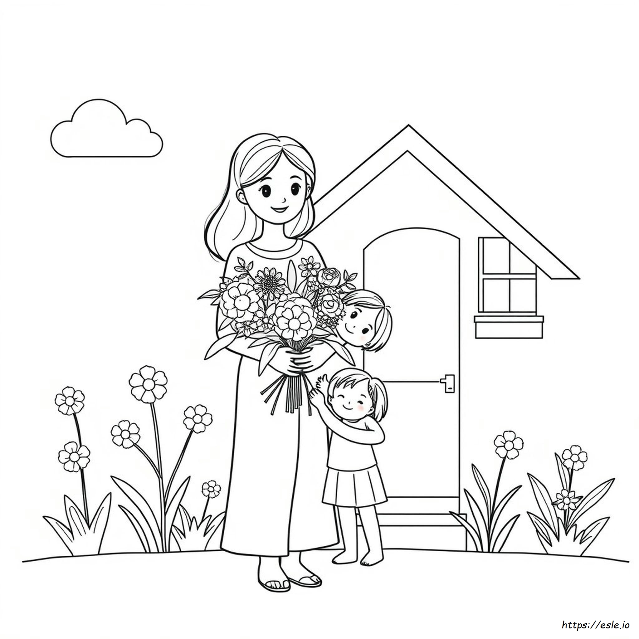 Páginas Para Colorear Fáciles Del Día De La Madre