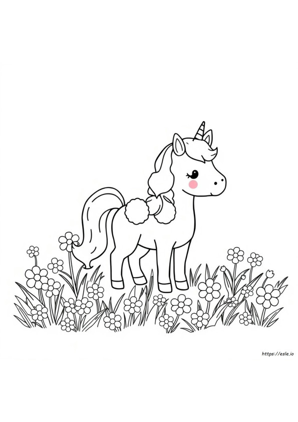 Adorable Kawaii Unicorn Coloring Pages