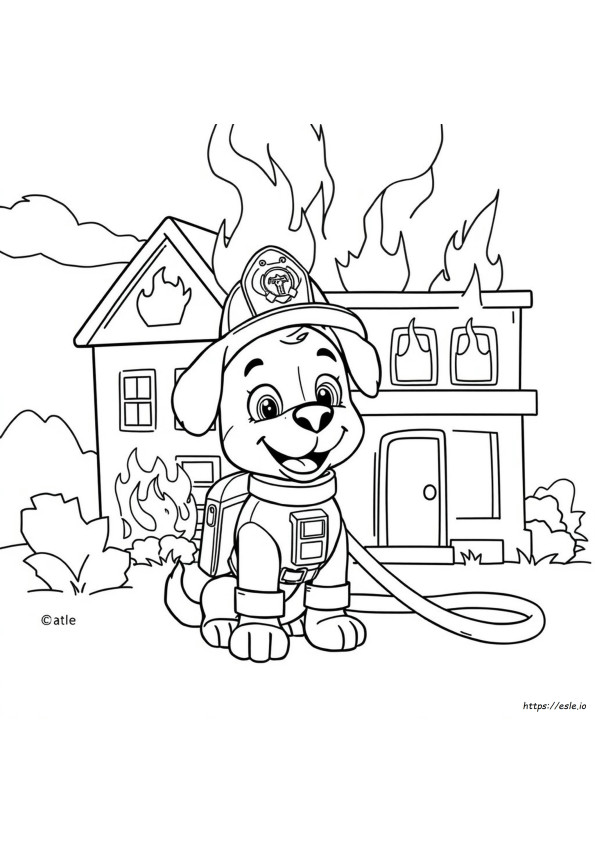 Sparky, A Tűzoltó Kutya Színező Oldalak