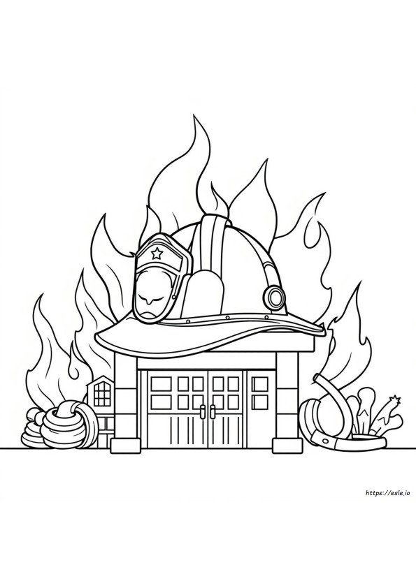 Fireman Helmet Coloring Page