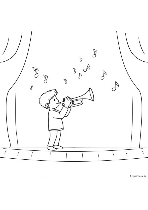 Dibujo De Una Trompeta Para Colorear
