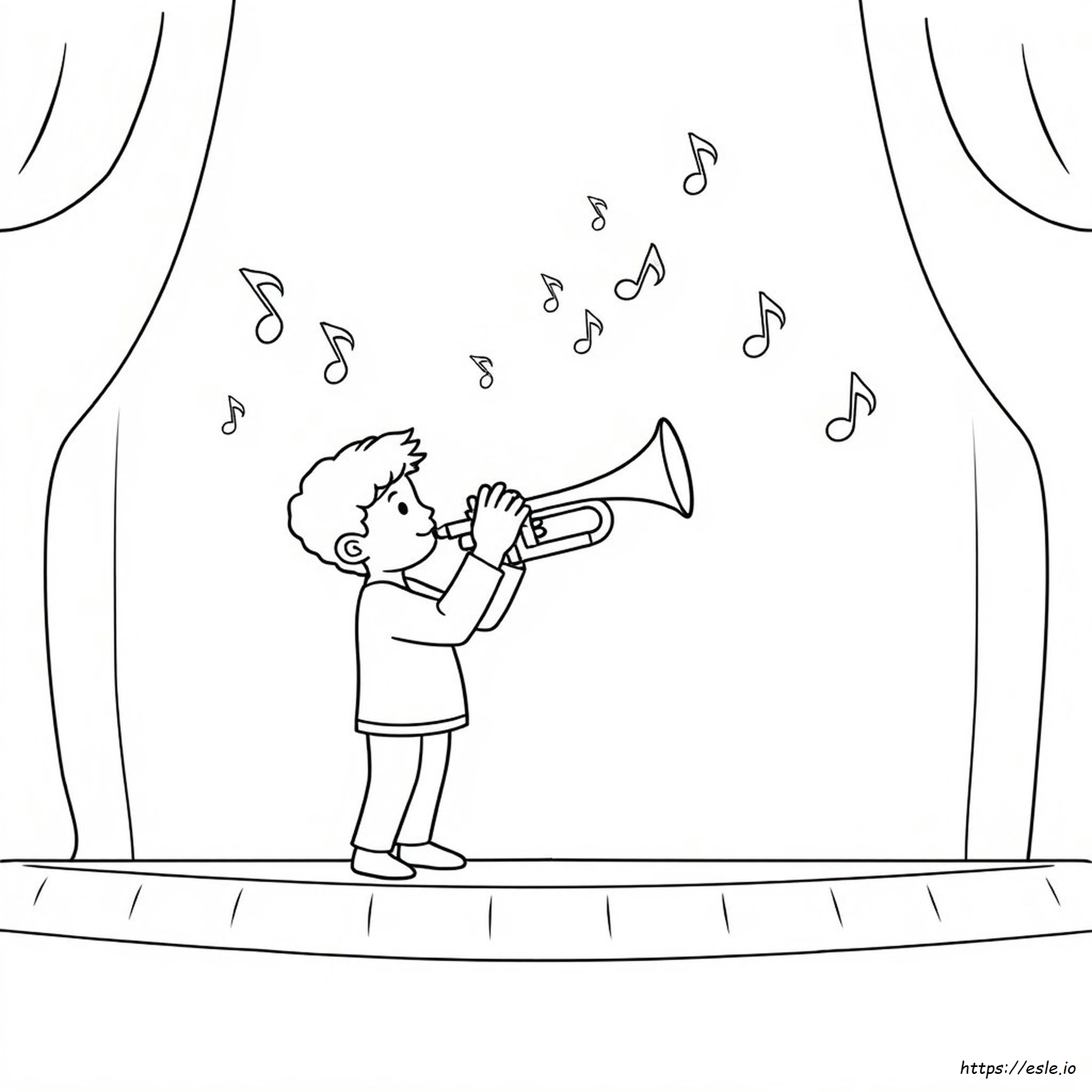 Coloring Page Of A Trumpet