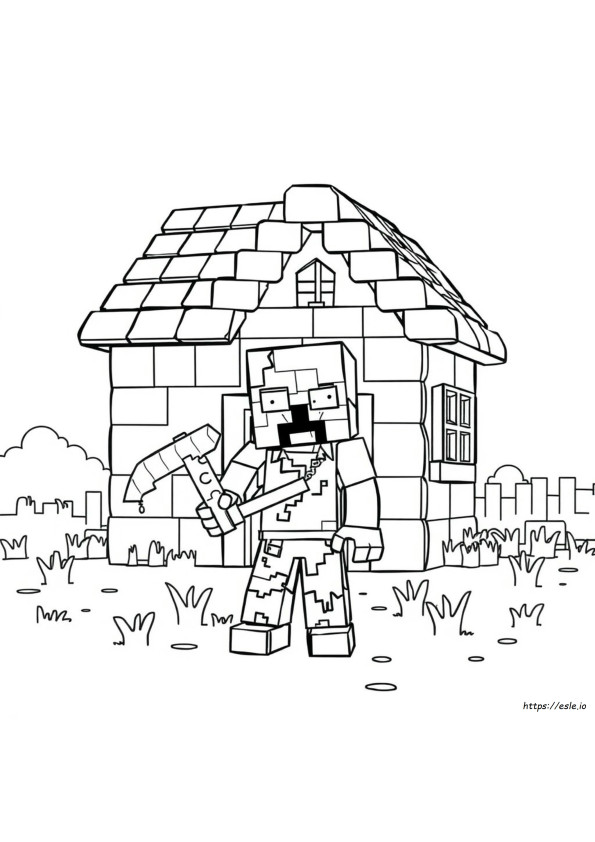 Coloring Pages Kolorowanki Minecraft Zombie