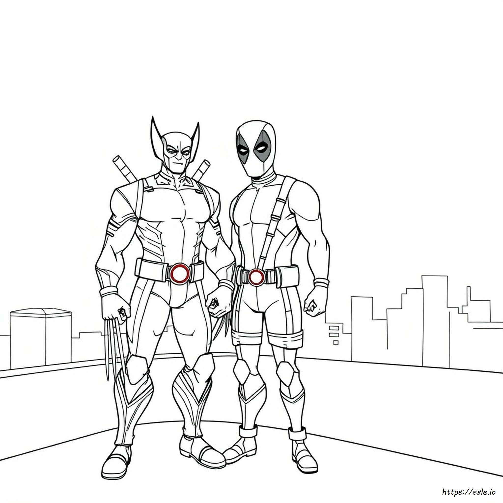 Wolverine Y Deadpool Para Colorear