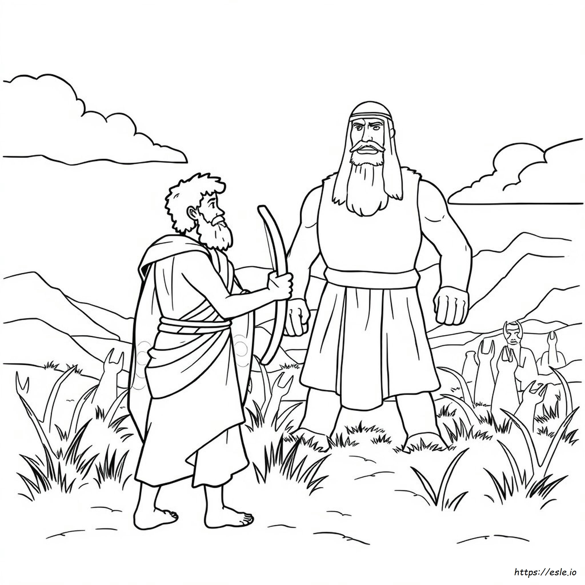 David And Goliath Bible Story Coloring Pages