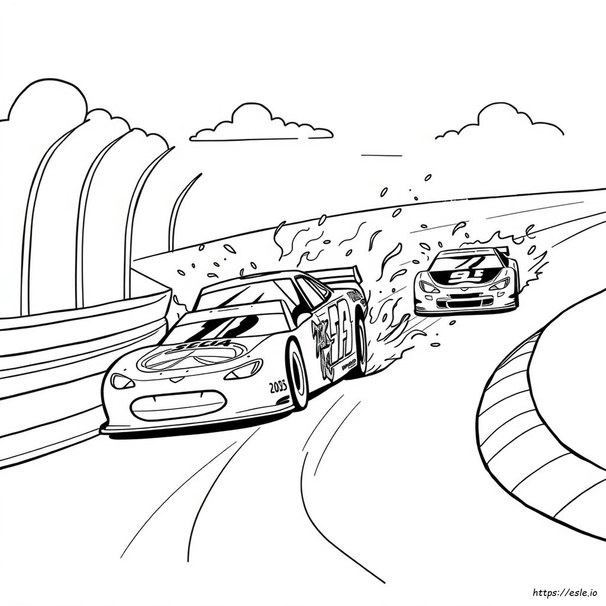 Nascar Crash Coloring Pages