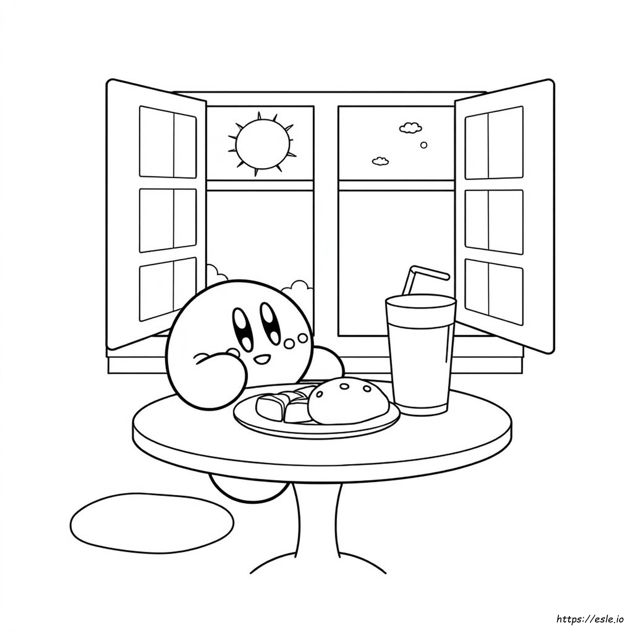 Kirby Breakfast Coloring Page
