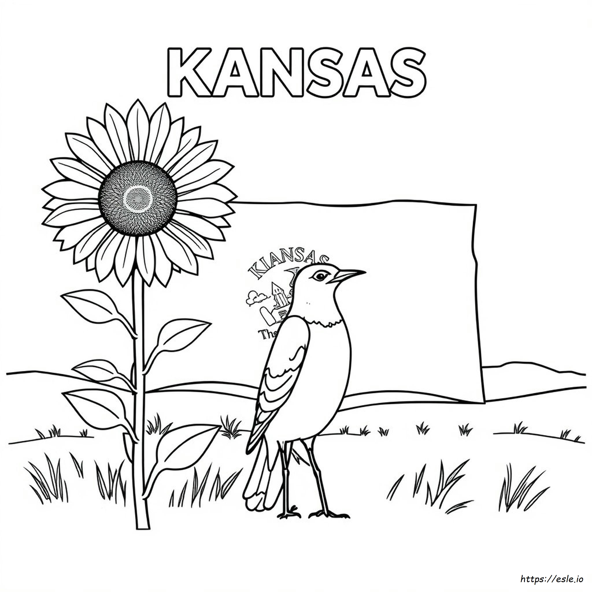Kansas State Symbols Coloring Pages