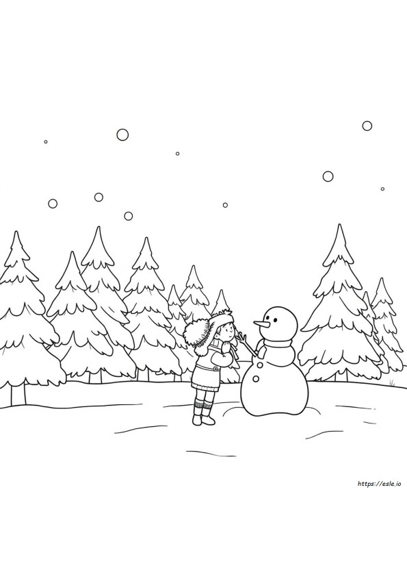冬の季節の塗り絵