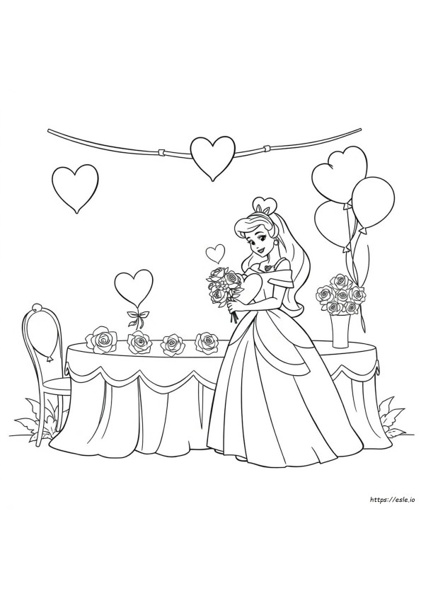 Disney Princess Valentines Day Coloring Pages