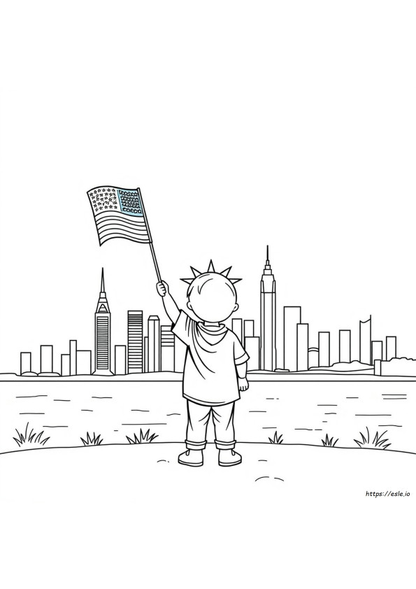 Kindergarten Statue Of Liberty Coloring Page