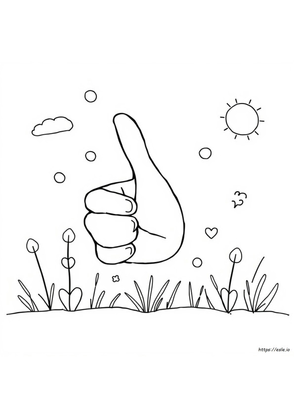 Thumbs Up Coloring Page