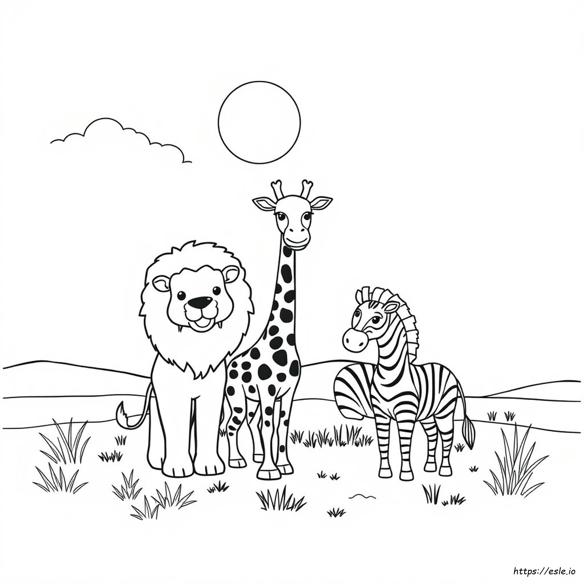 Colouring Wild Animals Worksheets For Kindergarten
