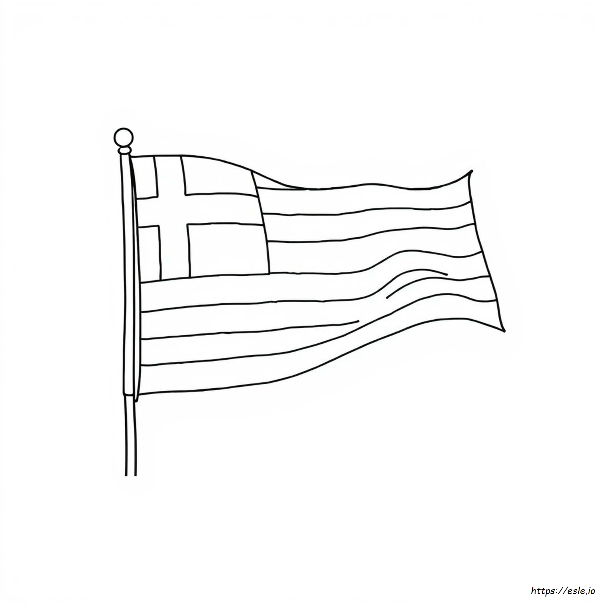 Printable Greece Flag Coloring Page