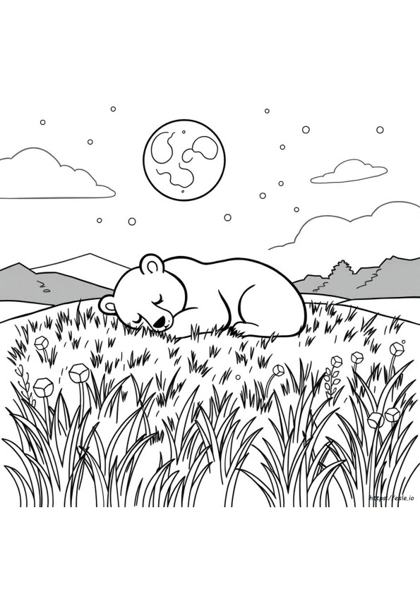 Sleeping Bear Coloring Page