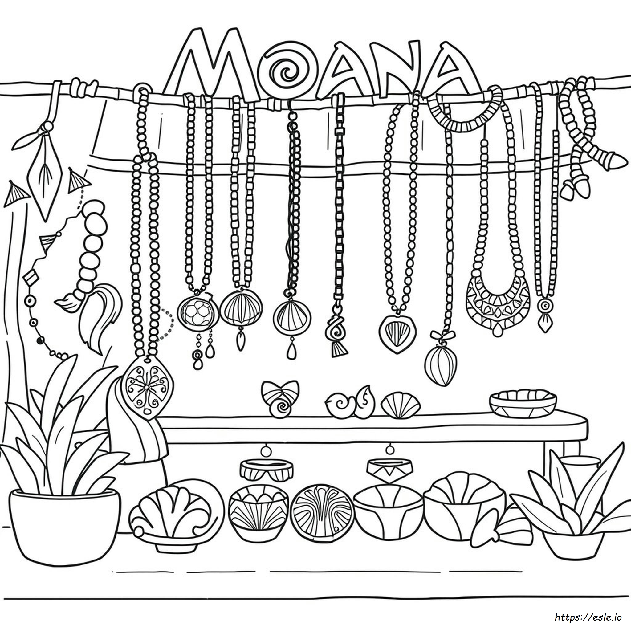 Moana Necklace Coloring Page