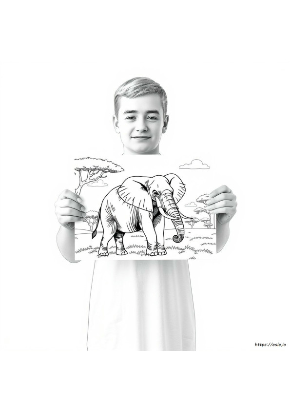 Elefante Para Colorir Imprimível Para Adultos