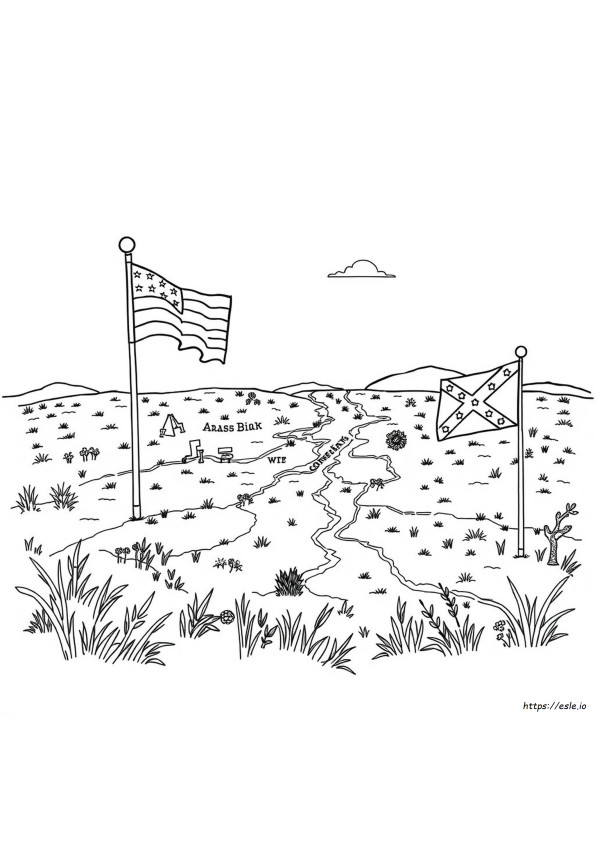 Civil War Map Coloring Page