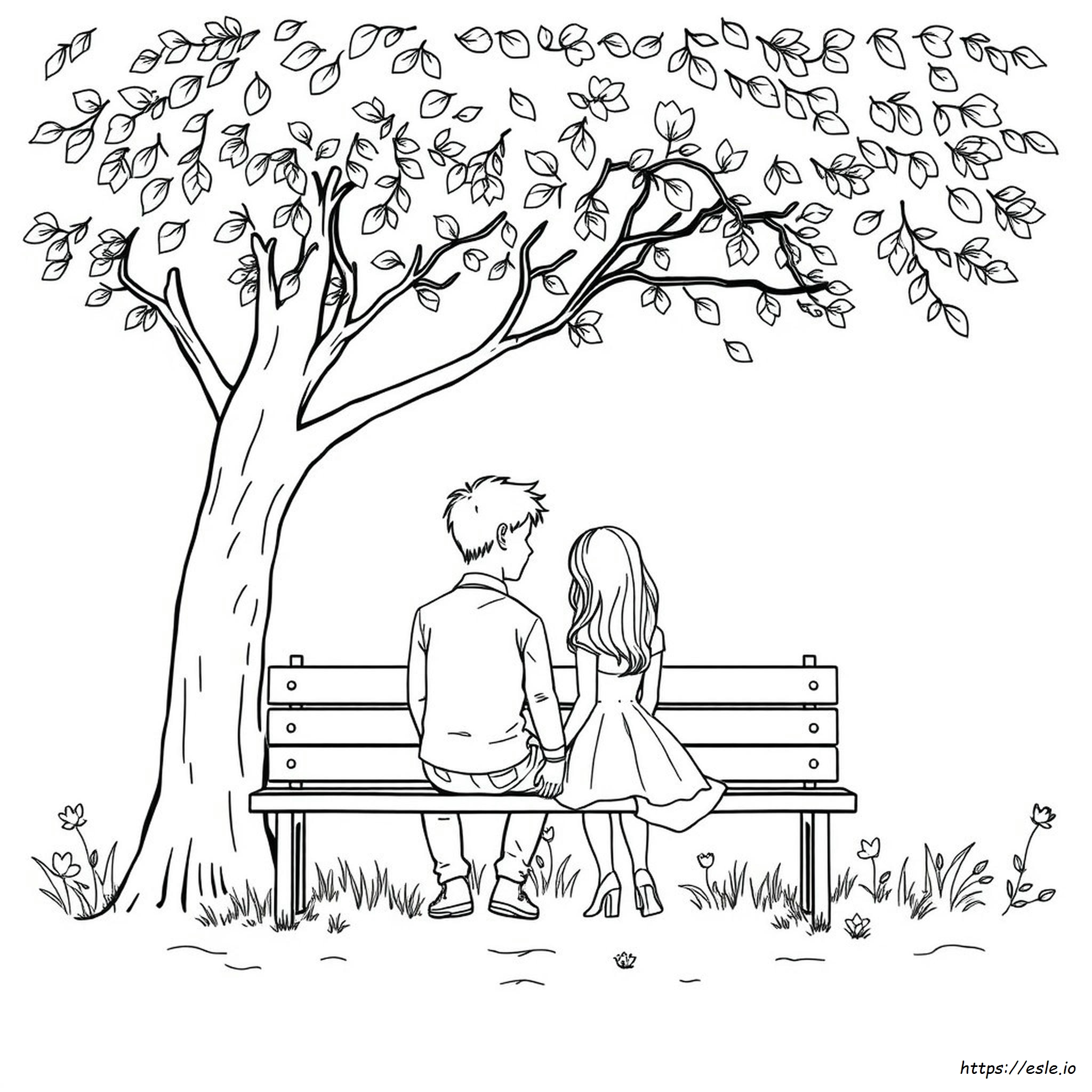 Romantic Boyfriend And Girlfriend Coloring Pages