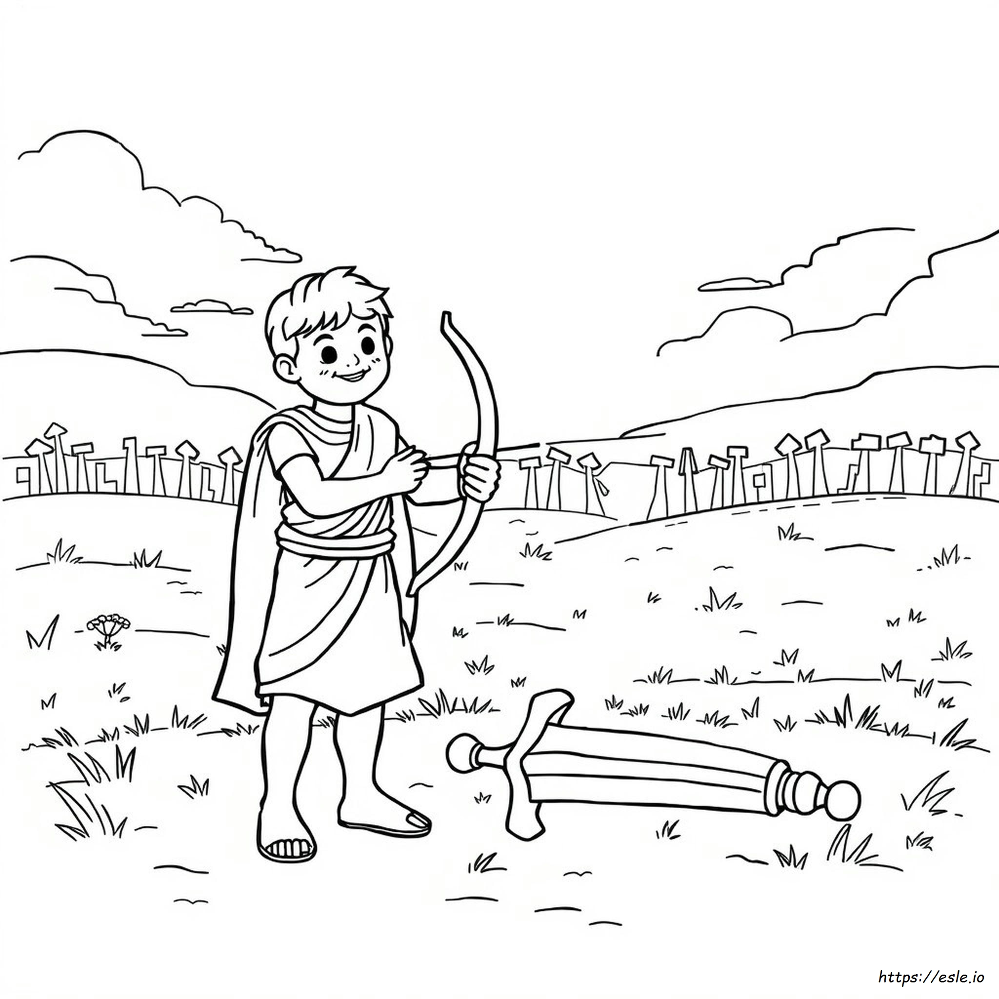 Preschool Printable David And Goliath Coloring Page