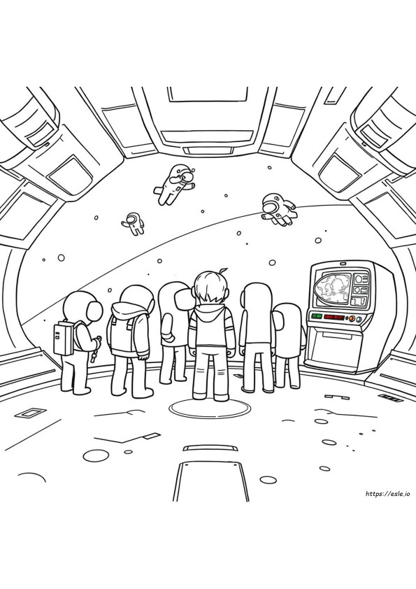 Among Us Colouring Pages Free