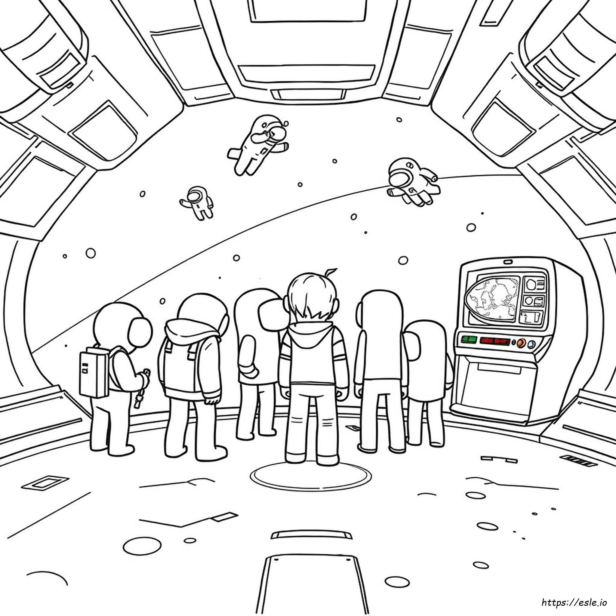Among Us Colouring Pages Free
