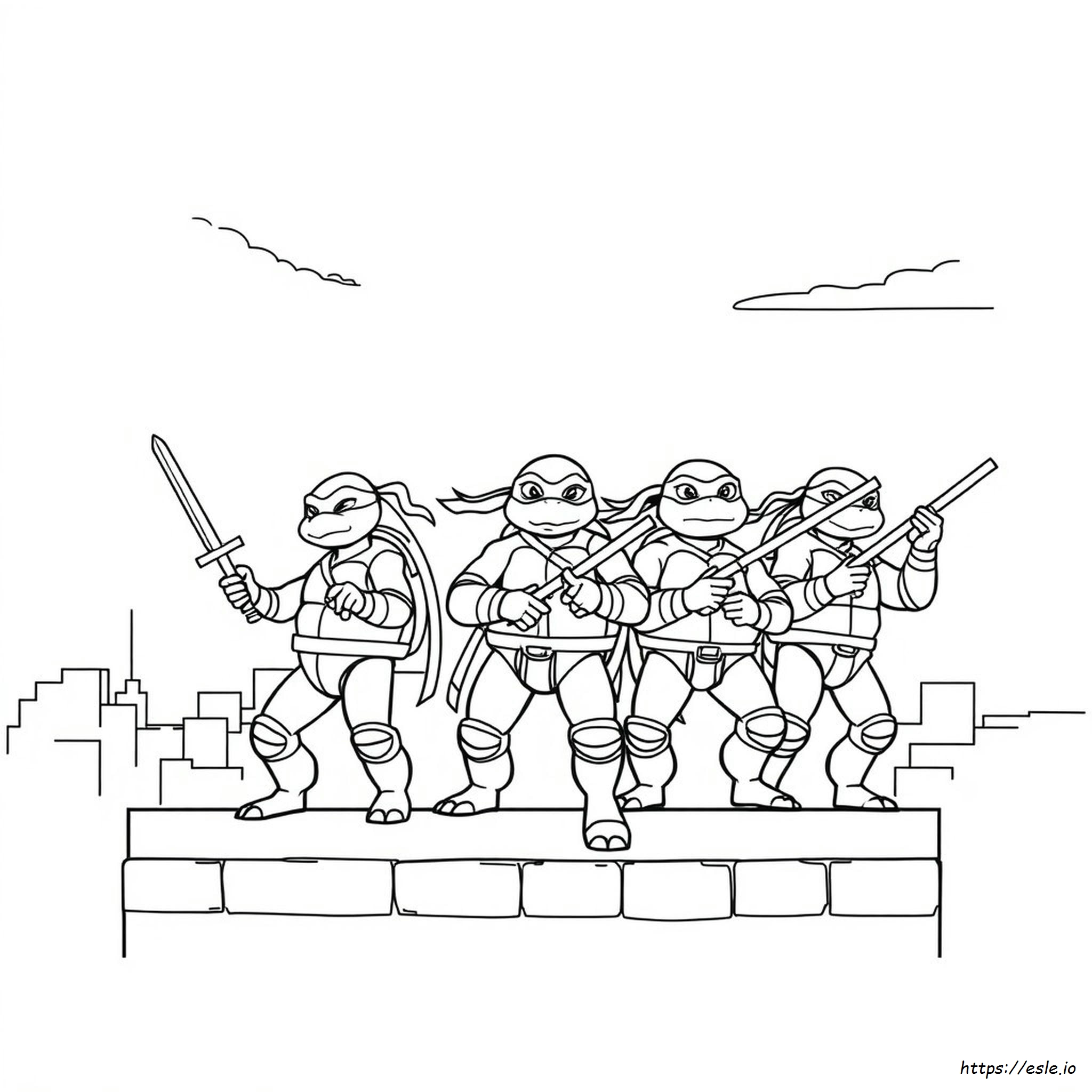 Gambar Mewarnai Kura-Kura Ninja Untuk Mewarnai