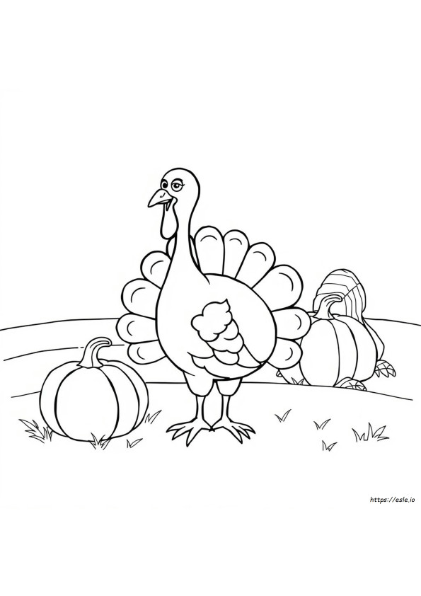 Coloring Page Of A Turkey For Preschool