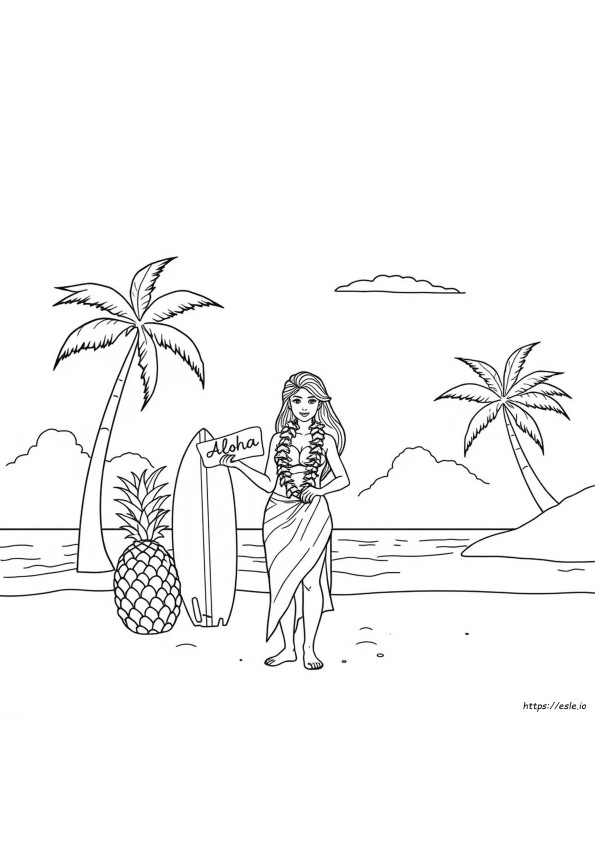 Hawaii Colouring Pages