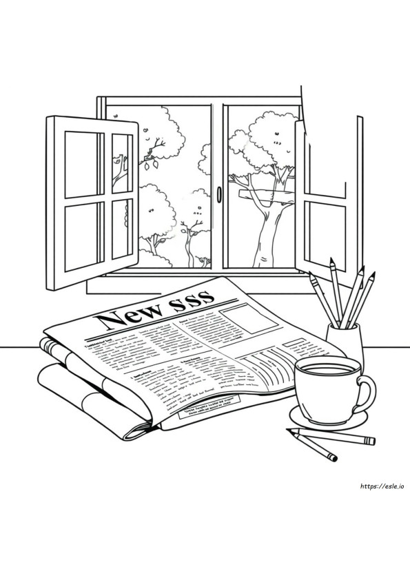 Krant Kleurplaat