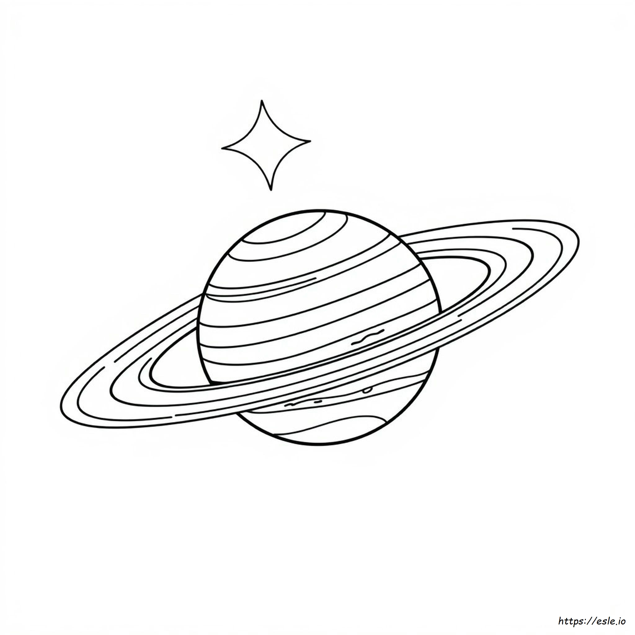 Saturn Colouring Page