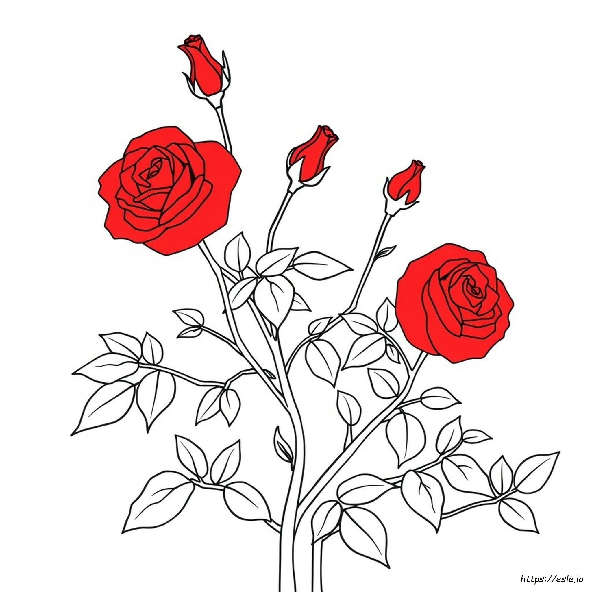 Red Rose Coloring Page