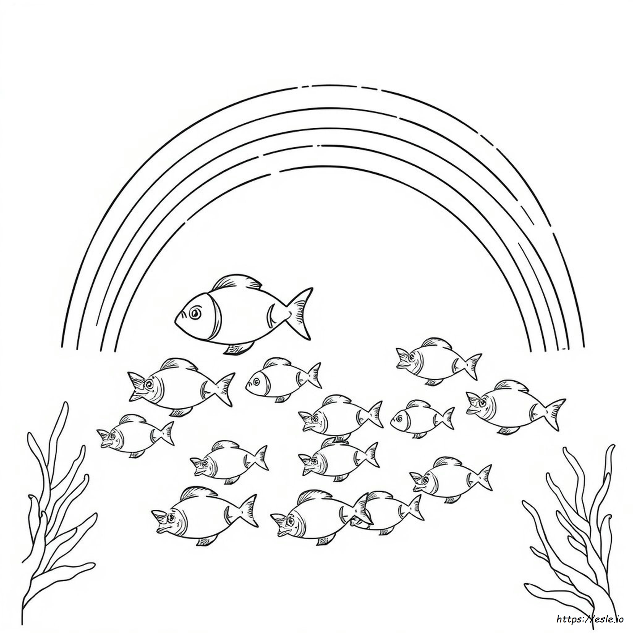 Rainbow Fish Colouring In