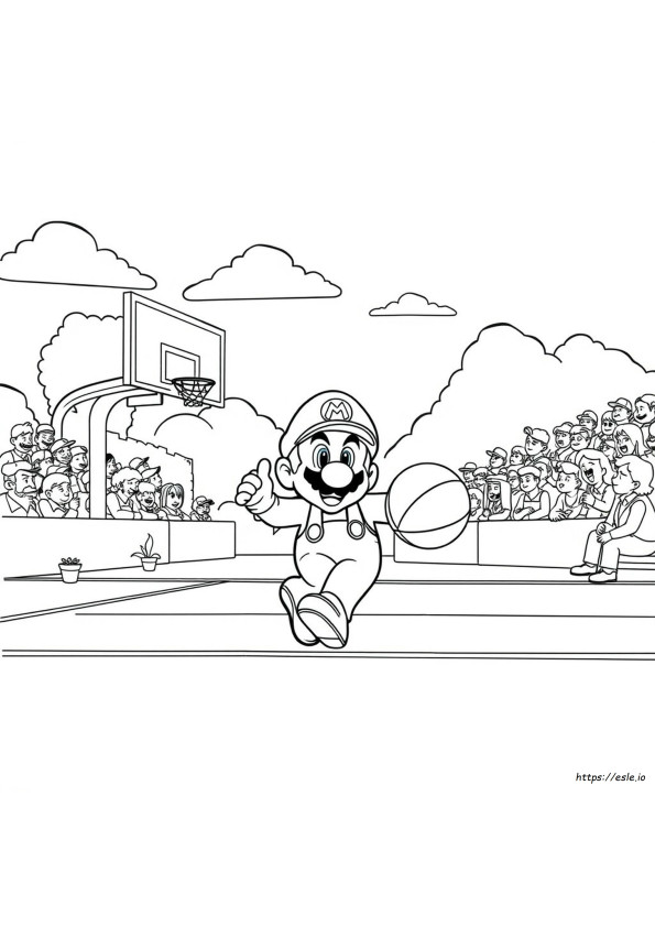 マリオバスケのぬりえ