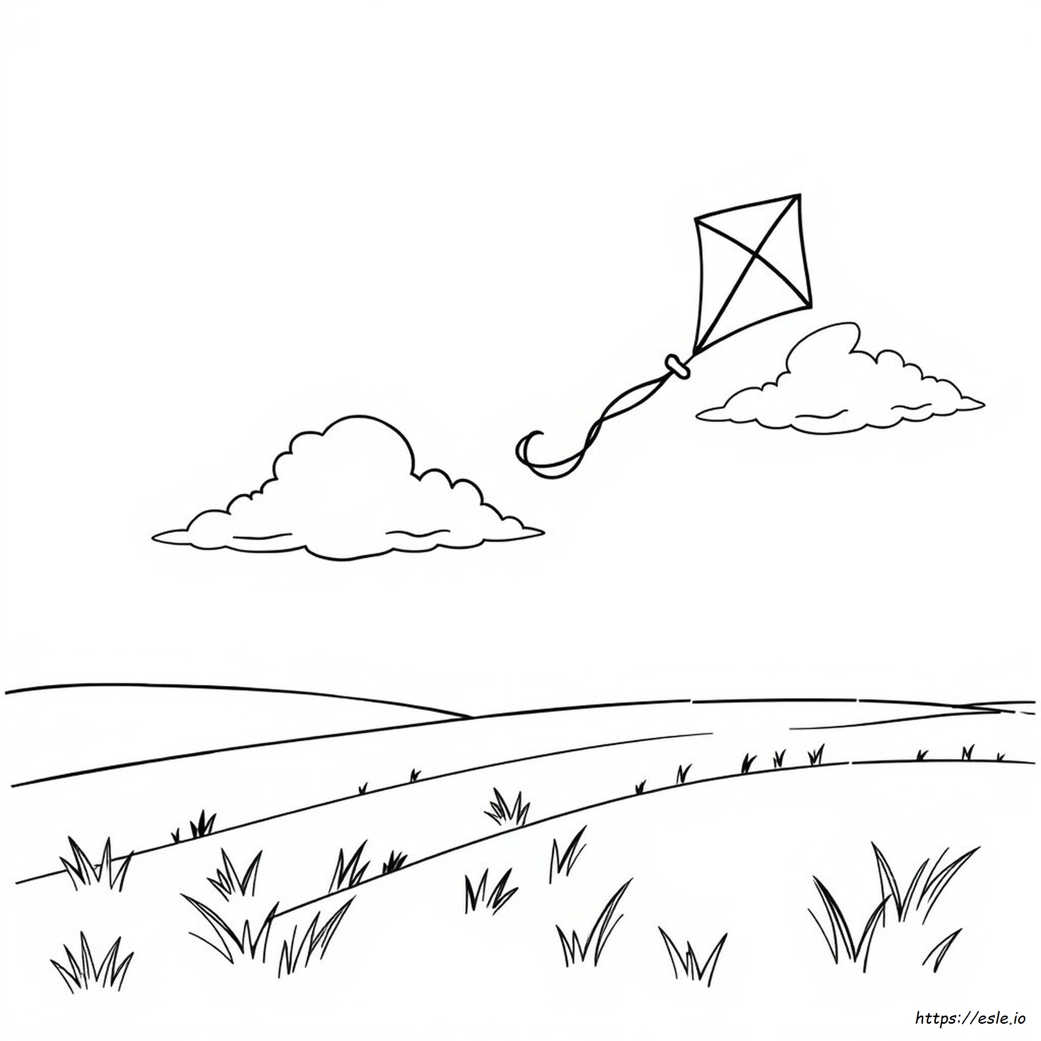 Kite Coloring Sheets For Preschool