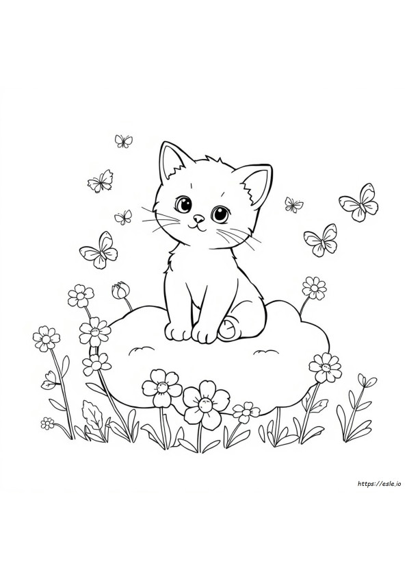 Kitty Colouring Page