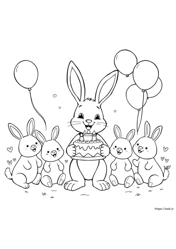 Bunny Birthday Coloring Pages
