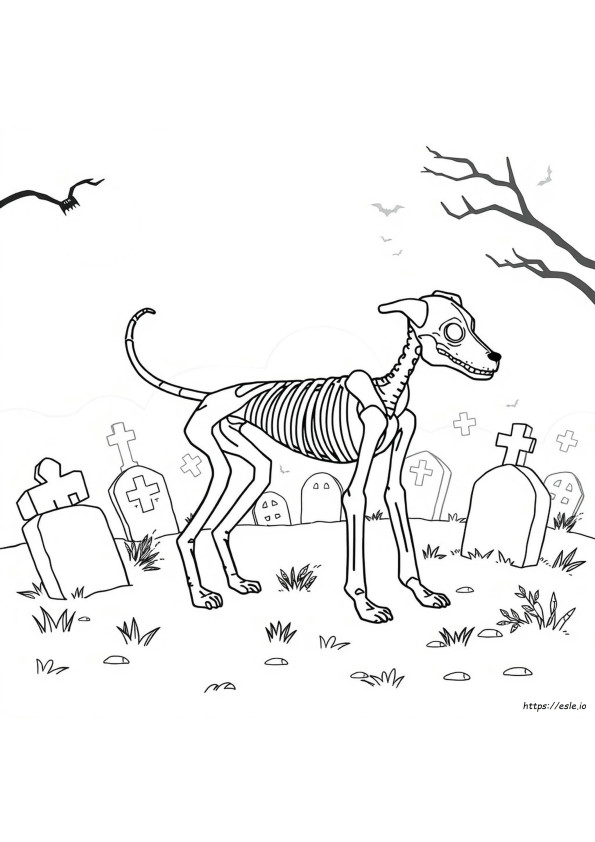 Dog Skeleton Coloring Pages