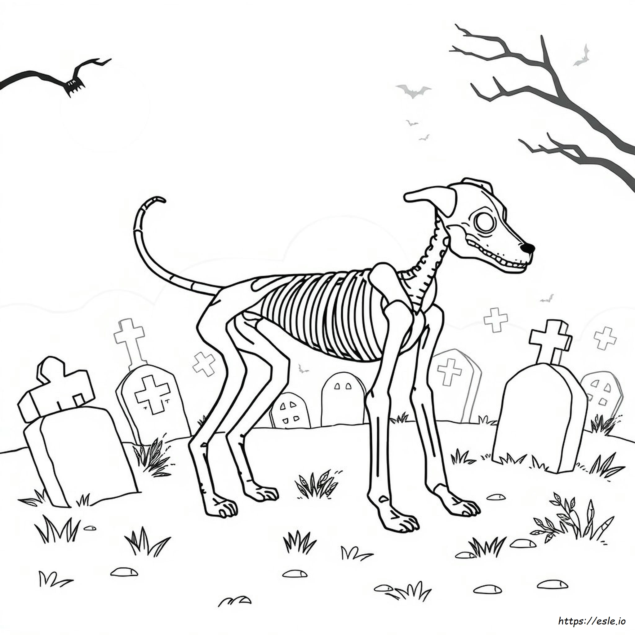 Dog Skeleton Coloring Pages