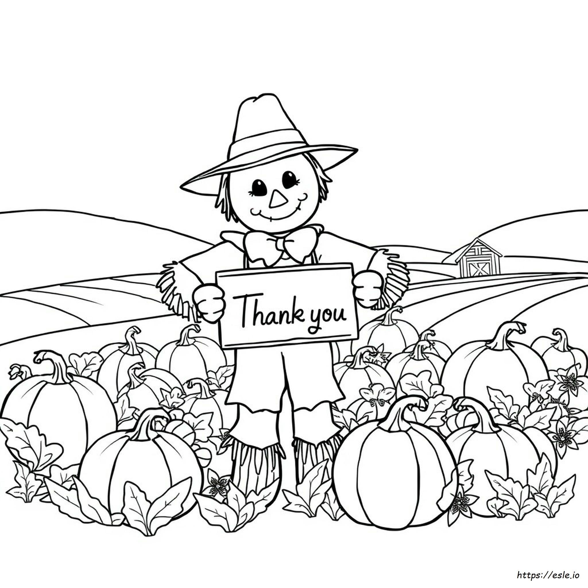 Thanksgiving Scarecrow Coloring Page
