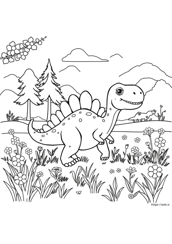 かわいい恐竜の塗り絵 無料