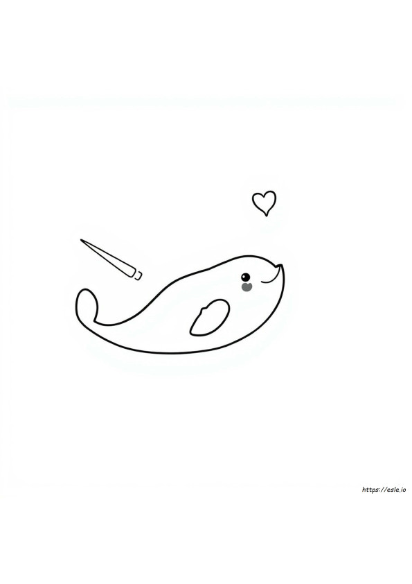 Adorable Cute Narwhal Coloring Pages