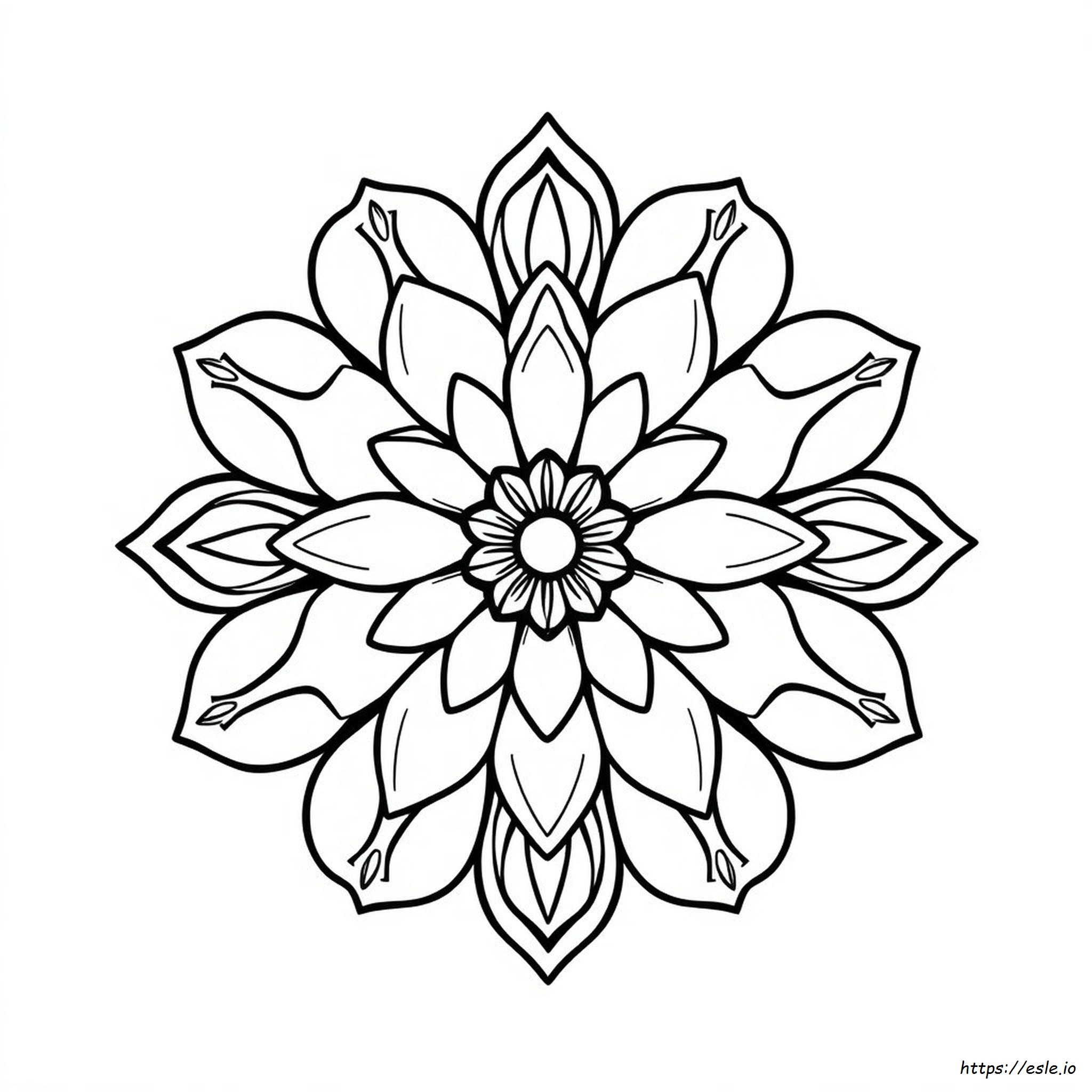 Printable Easy Flower Mandala Coloring Pages