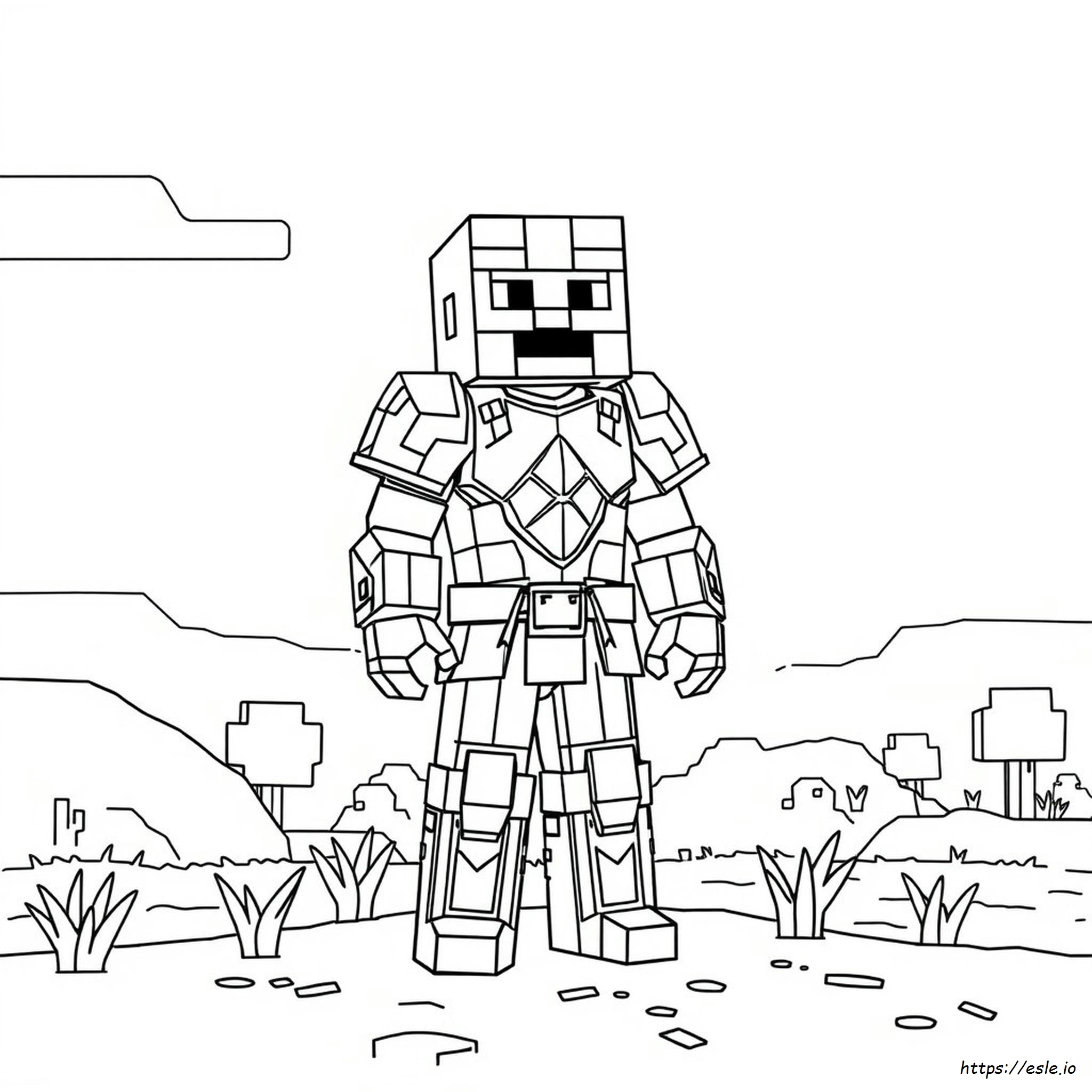 Minecraft Armour Colouring Pages