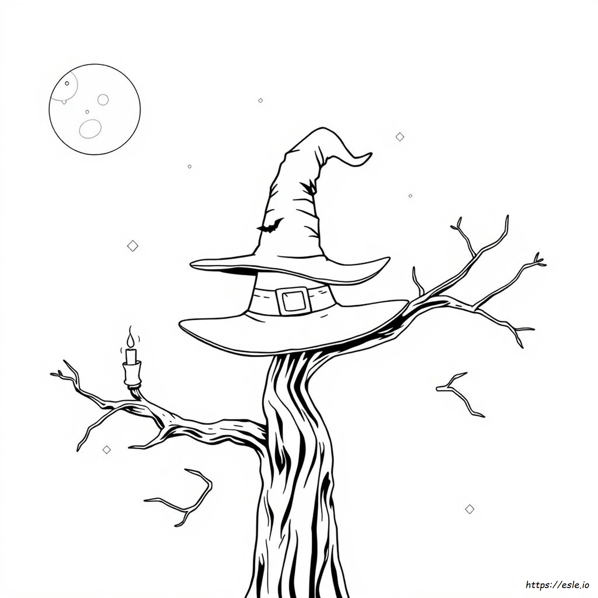 Witch Hat Coloring Page Free